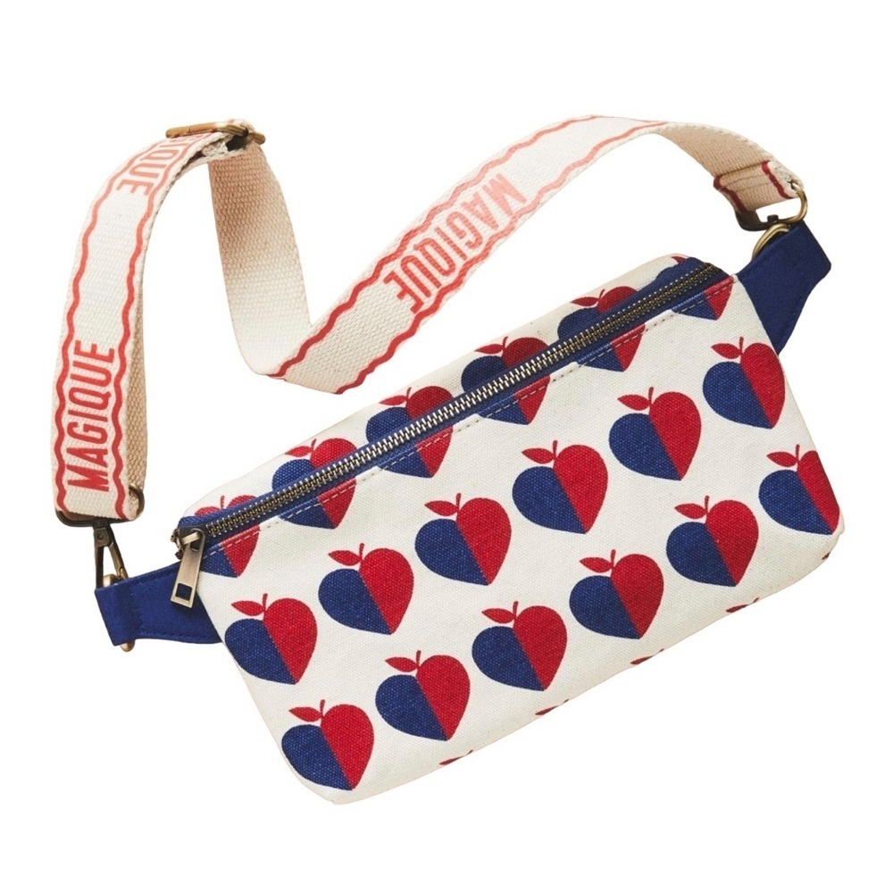 Hotel Magique Crossbody Belly Belt Bag Anthropologie Red White Blue Heart apple